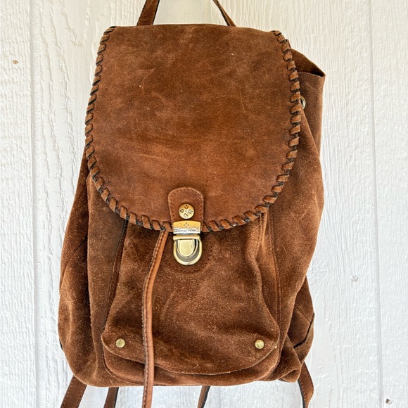 Brown Suede Backpack Patricia Nash heavy suede Large !!! main image 4